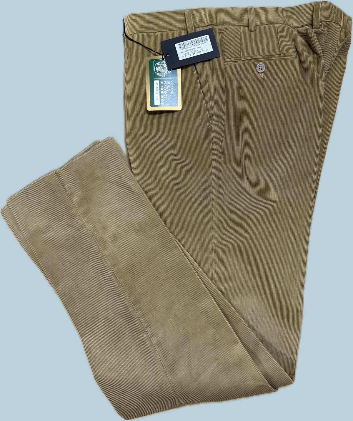 Pantaloni Uomo Velluto Coste Blu Navy Tg 46-62 - Stretch Comodi