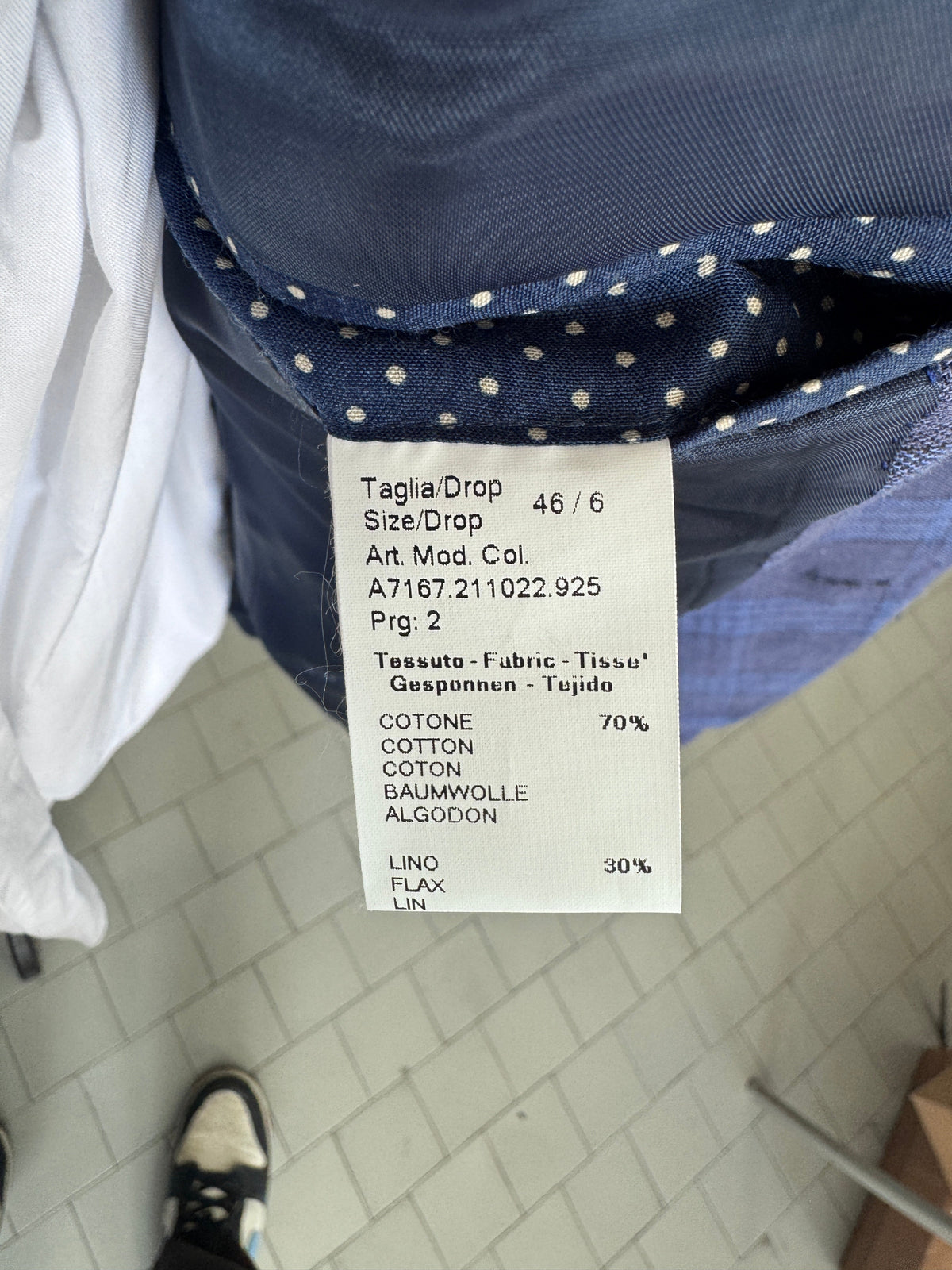 Blazer Villa Vasari Gold – Quadri Blu Cotone Lino