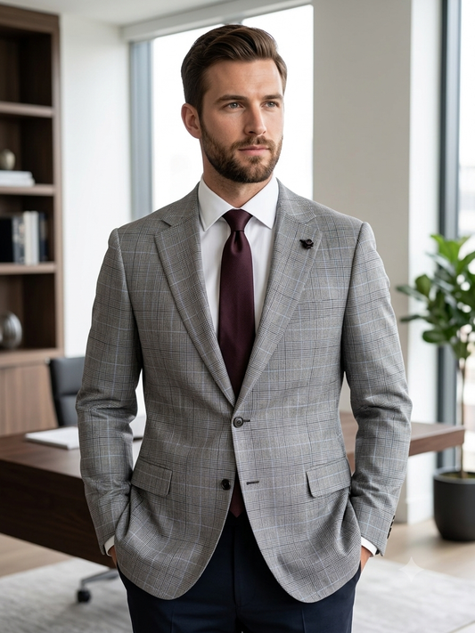 Blazer monopetto fantasia principe di Galles